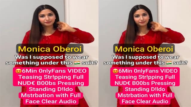 Famous Punjabi NRI Monica Oberoi Teasing Stripping Mstebation