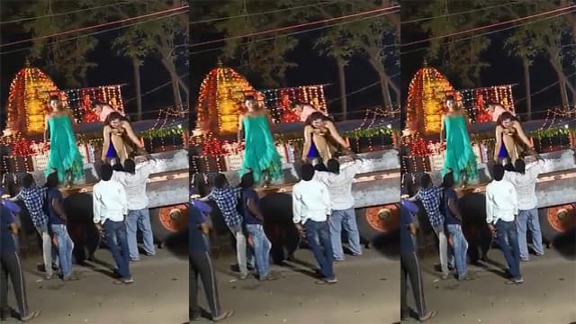 Fully Naked Girl Public Road Hard Dancing